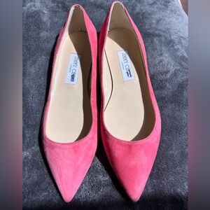 Jimmy Choo Pink Suede Flats